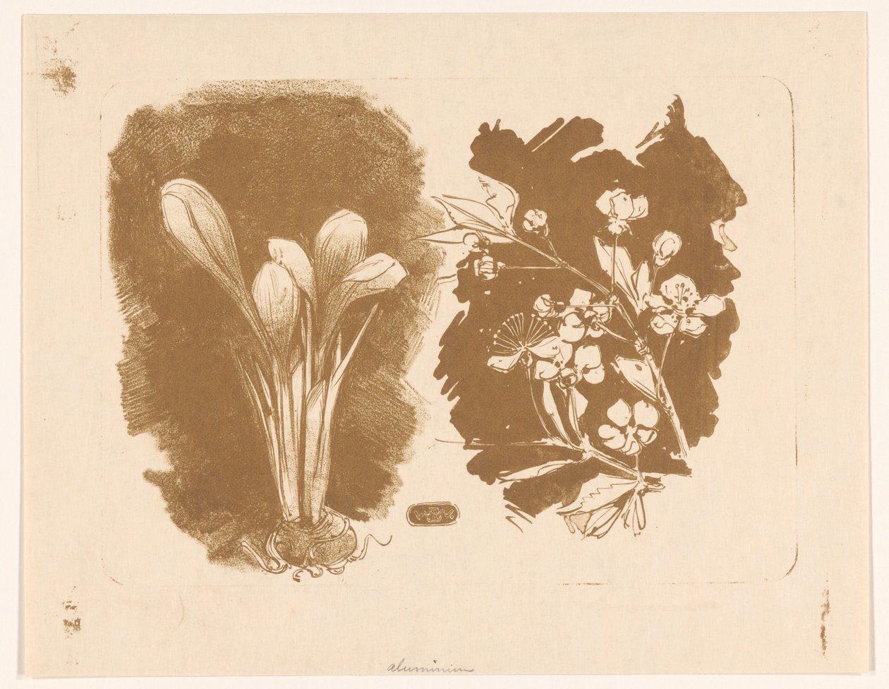 Açafrões e um galho com flor de Bernard Willem Wierink