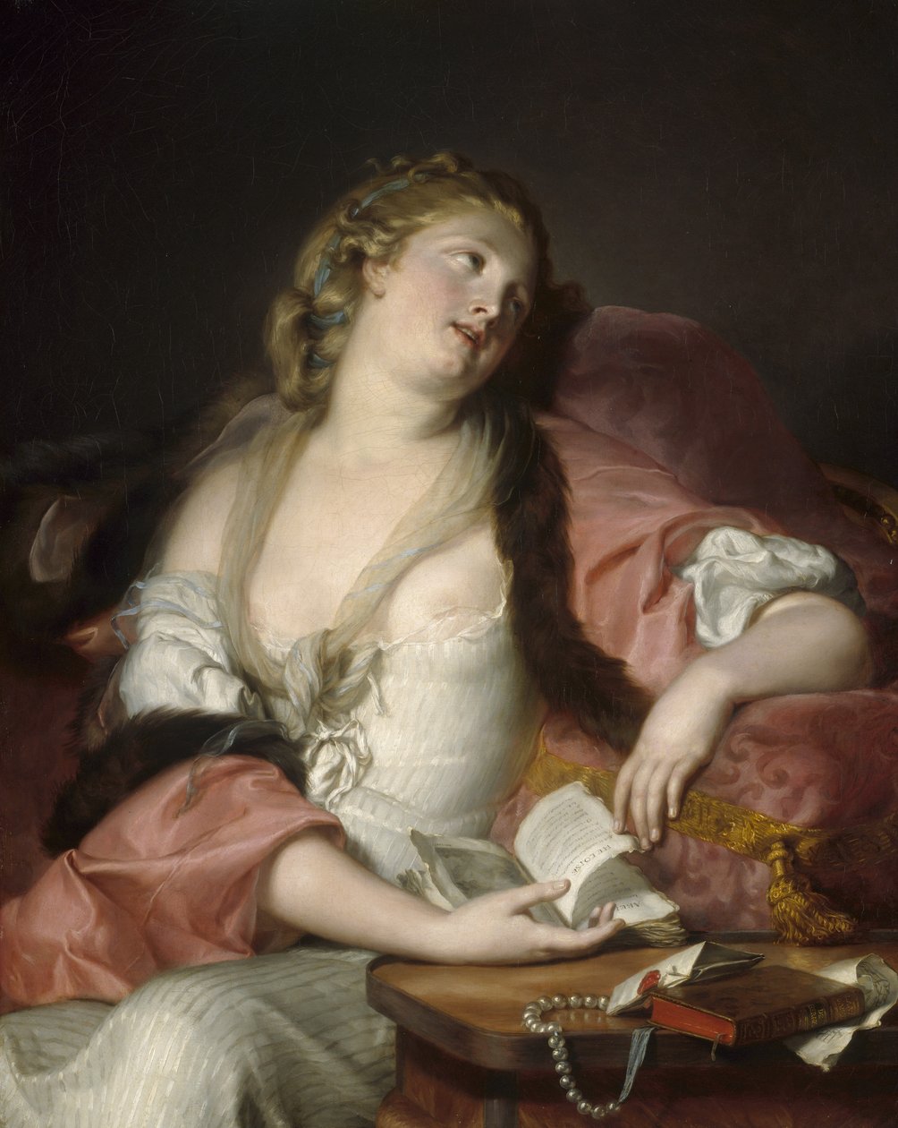 Senhora Lendo as Cartas de Heloísa e Abelardo, c.1780 de Bernard d Agescy