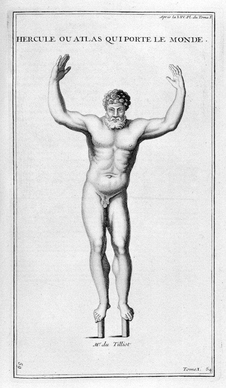 Hércules que carrega o mundo, 1757 de Bernard de Montfaucon