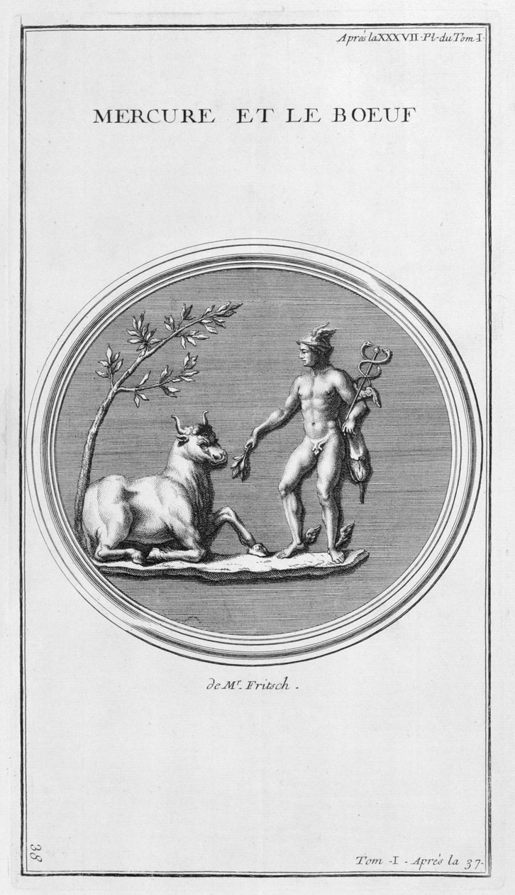 Mercúrio e o Boi, 1757 de Bernard de Montfaucon