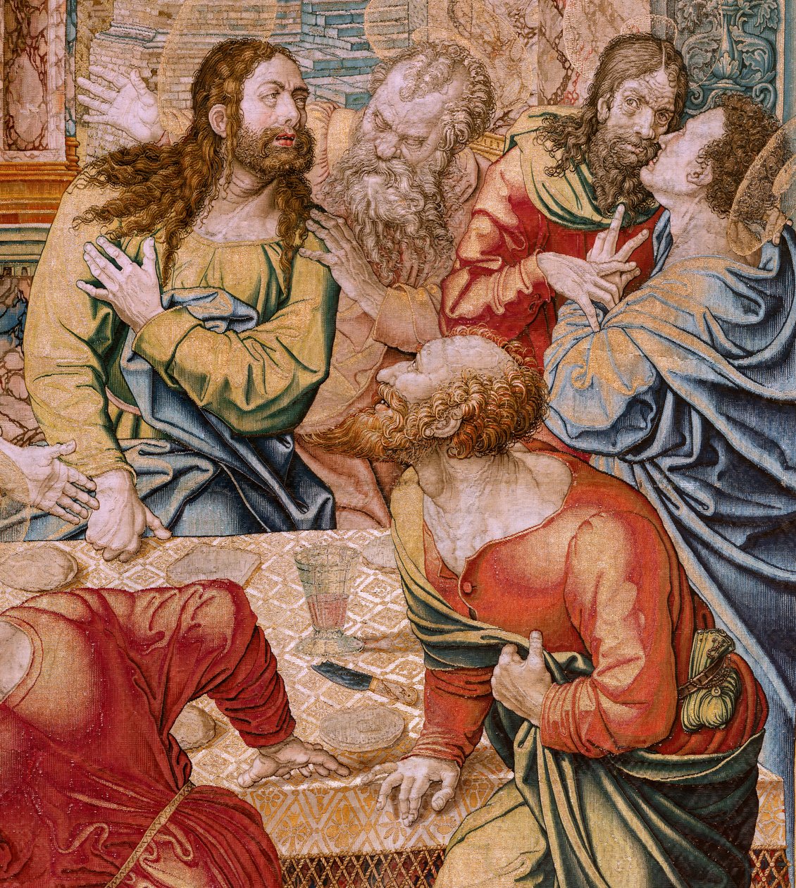 Tapeçaria flamenga. A Última Ceia de Bernard van (after) Orley