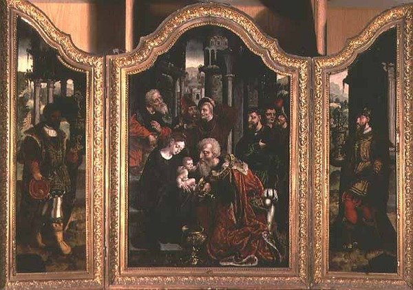 Adoração dos Magos (óleo) de Bernard van Orley