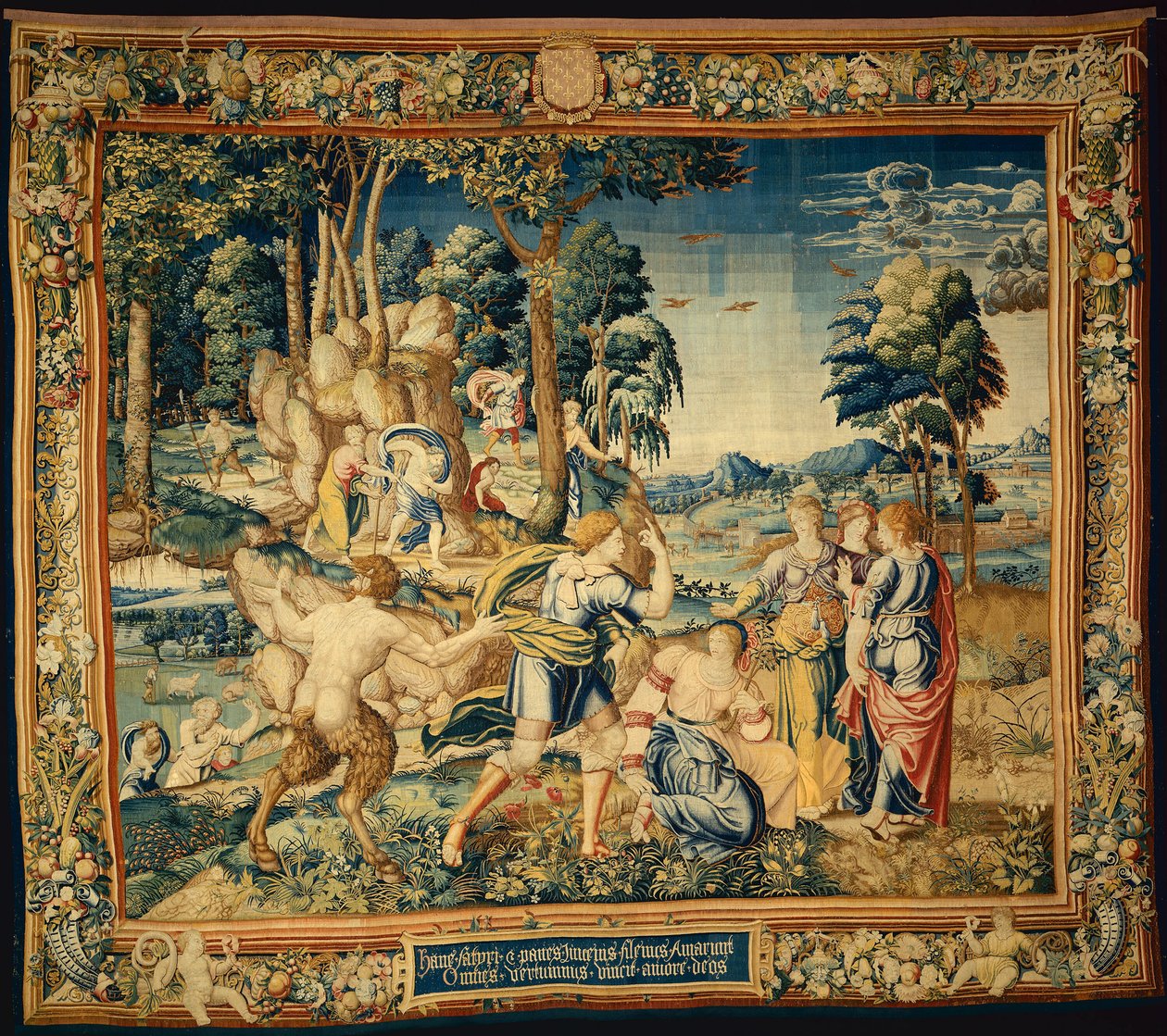 Pomona surpreendida por Vertumnus e outros pretendentes, de A história de Vertumnus e Pomona de Bernard van Orley