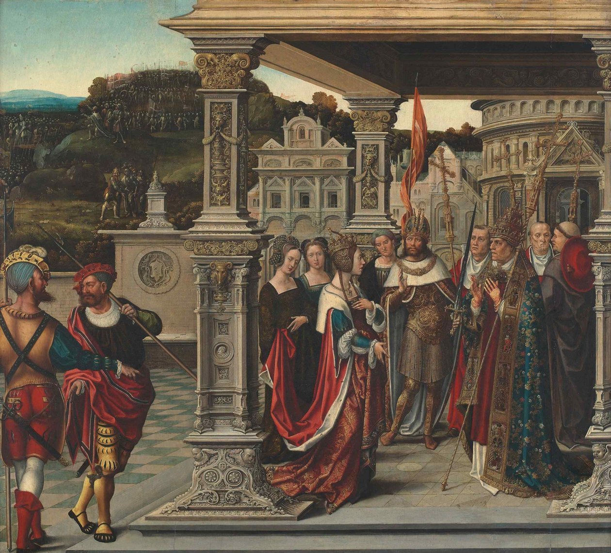 Santa Helena diante do Papa em Roma, ca 1510-1520. de Bernard van Orley