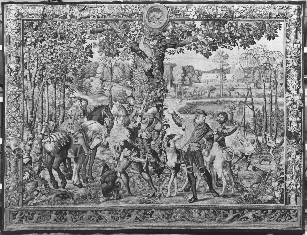 As Caçadas de Maximiliano, Leão, A Caçada ao Cervo, Fábrica Gobelins (tapeçaria) de Bernard van Orley
