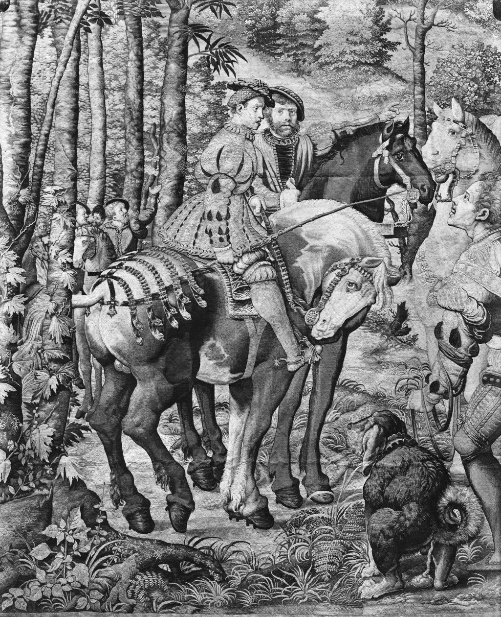 As Caçadas de Maximiliano, Leão, A Caçada ao Cervo, o Relatório, Fábrica Gobelins (tapeçaria) de Bernard van Orley