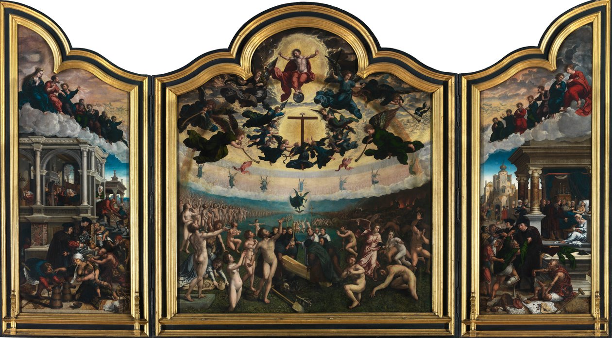 O Juízo Final e as Sete Obras de Misericórdia (óleo sobre painel) de Bernard van Orley