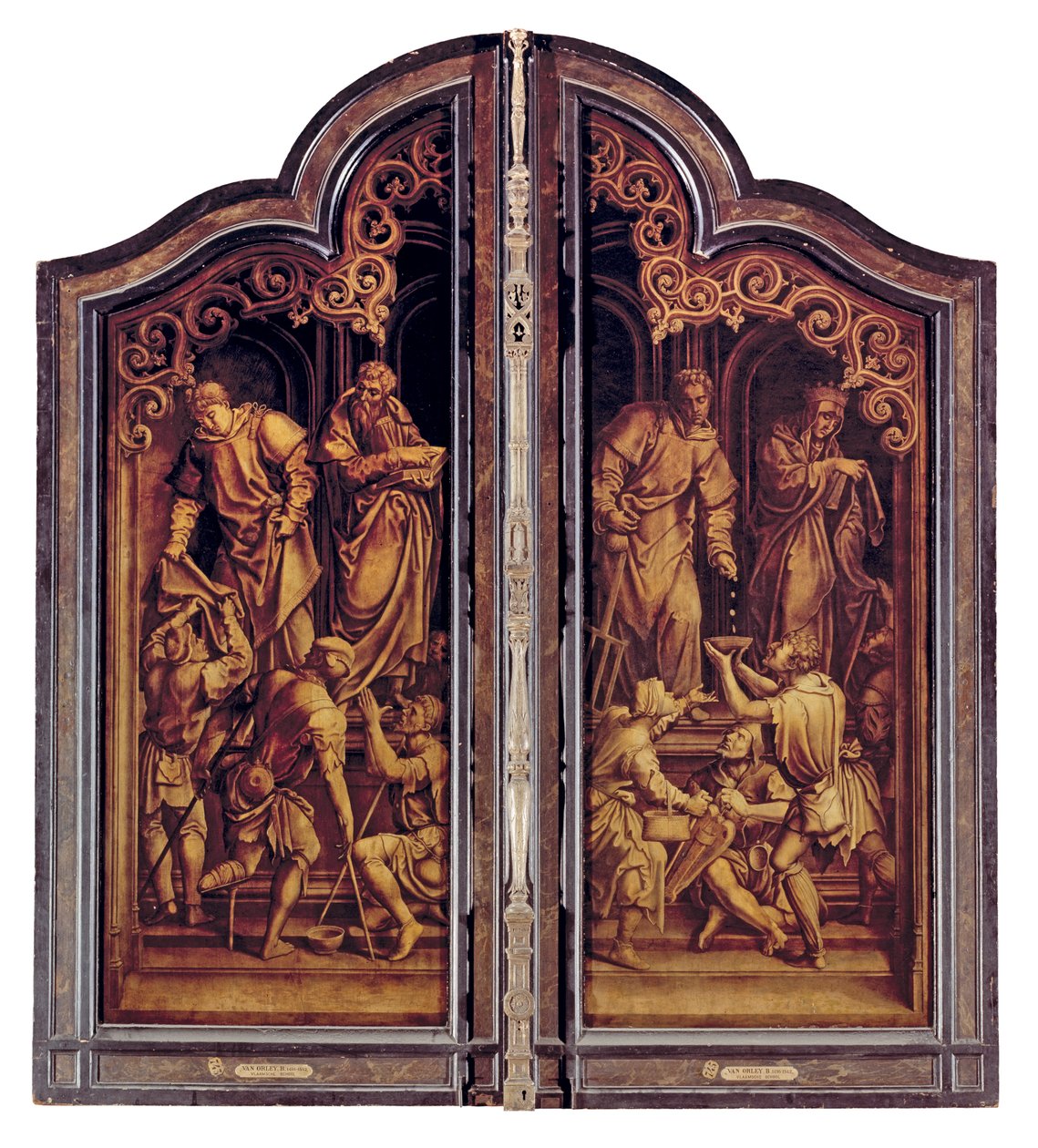 O Juízo Final e as Sete Obras de Misericórdia, encerradas (óleo sobre painel) de Bernard van Orley