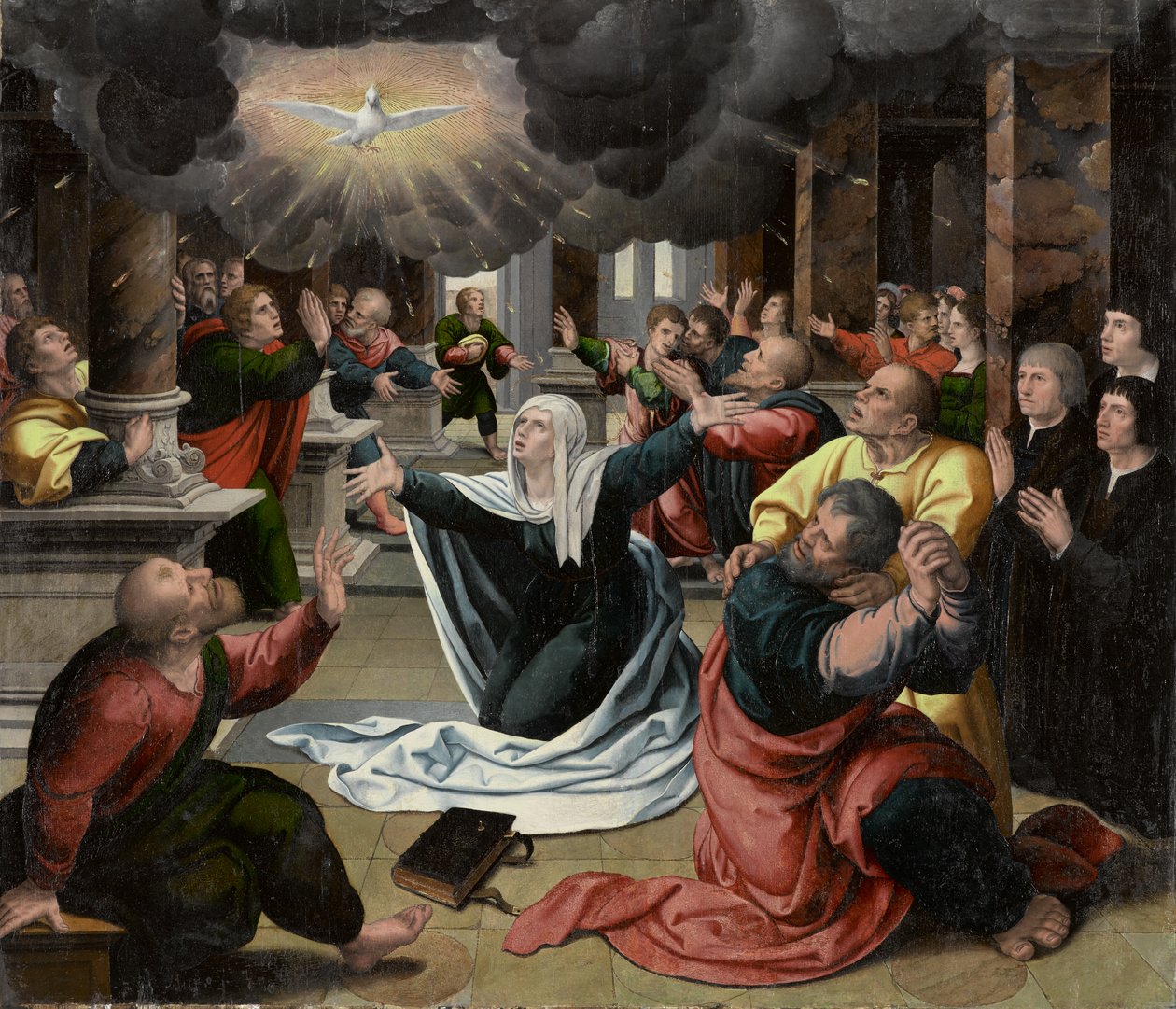 O Pentecostes, por volta de 1530 (óleo no painel) de Bernard van Orley