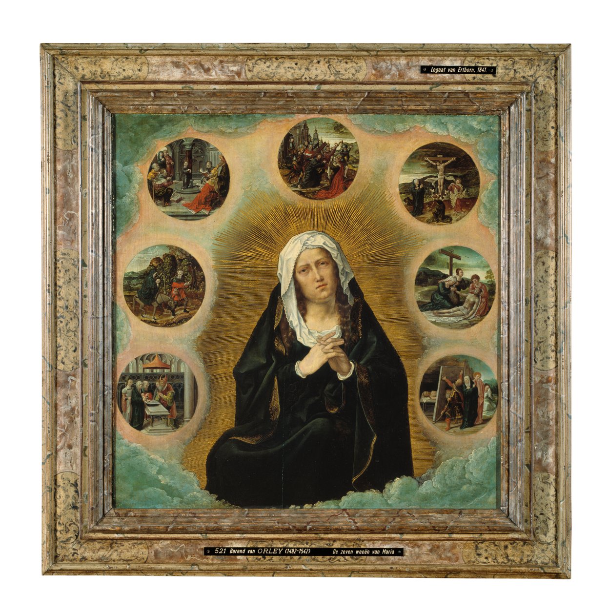 As Sete Dores de Maria (óleo sobre painel) de Bernard van Orley
