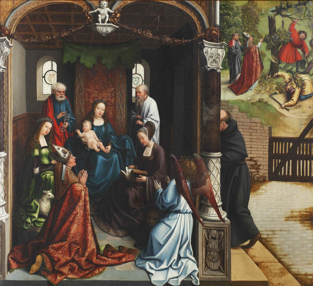 Virgem e Menino adorado por São Martin, 1514. de Bernard van Orley