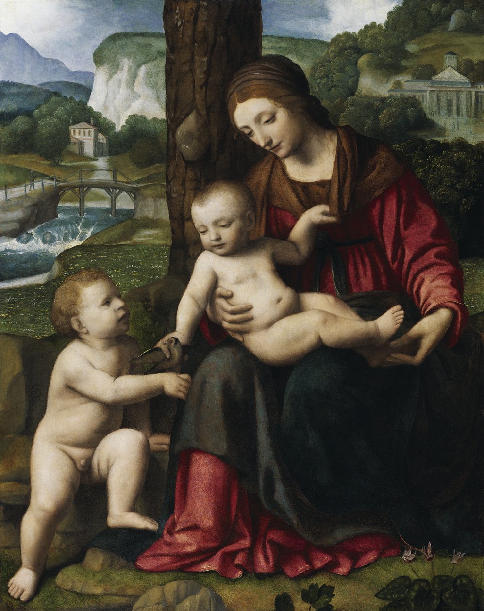 Madonna com criança e San Giovannino de Bernardino Luini