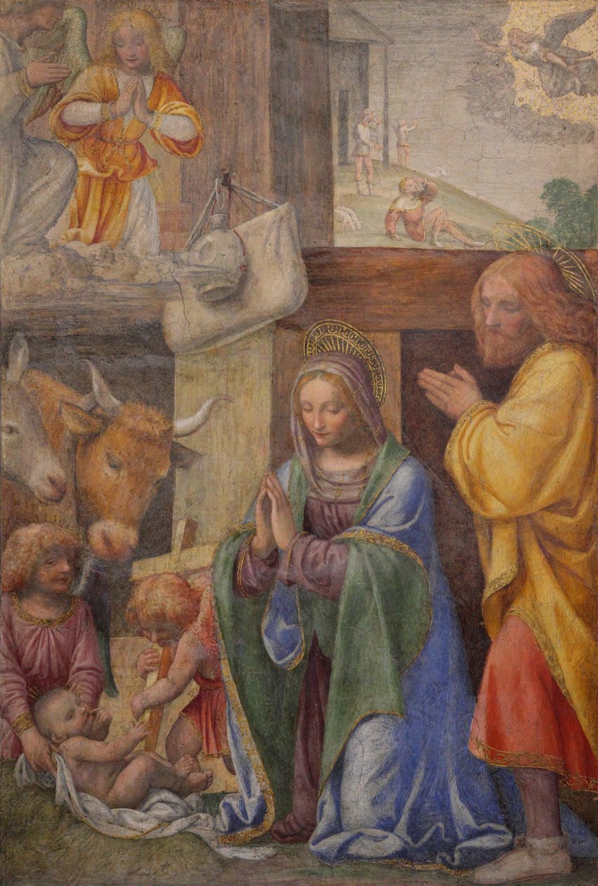 Natividade e Anunciação aos Pastores de Bernardino Luini