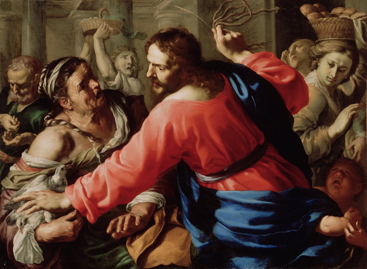 Cristo limpando o templo de Bernardino Mei