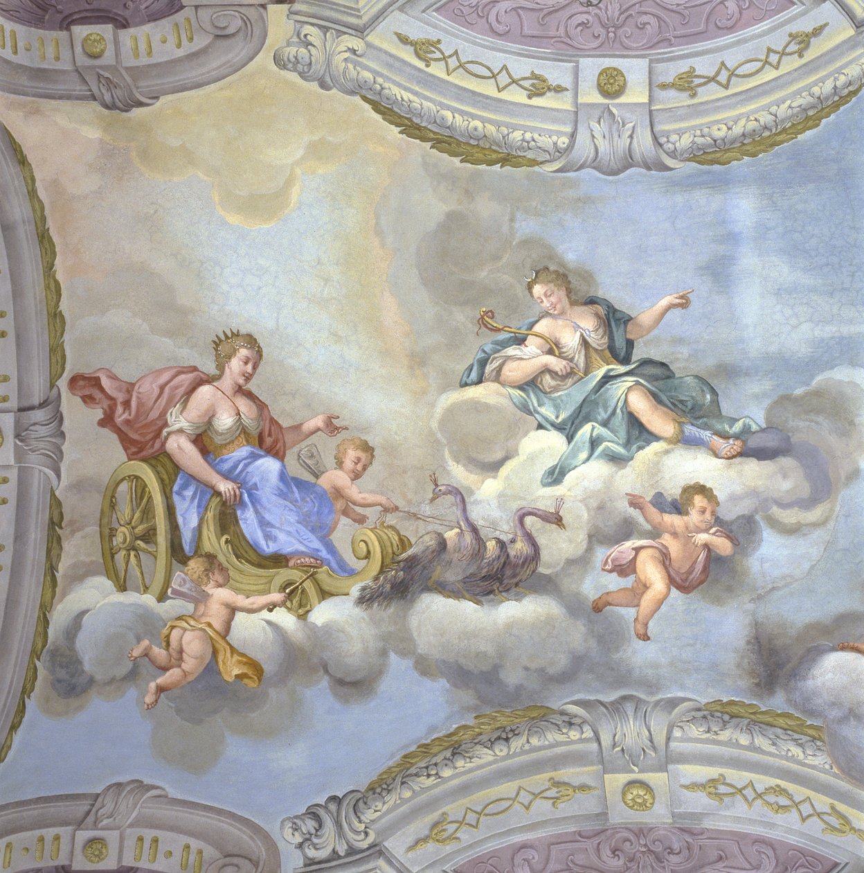 Juno montando uma carruagem, c.1760 de Bernardino and Galliari Galliari