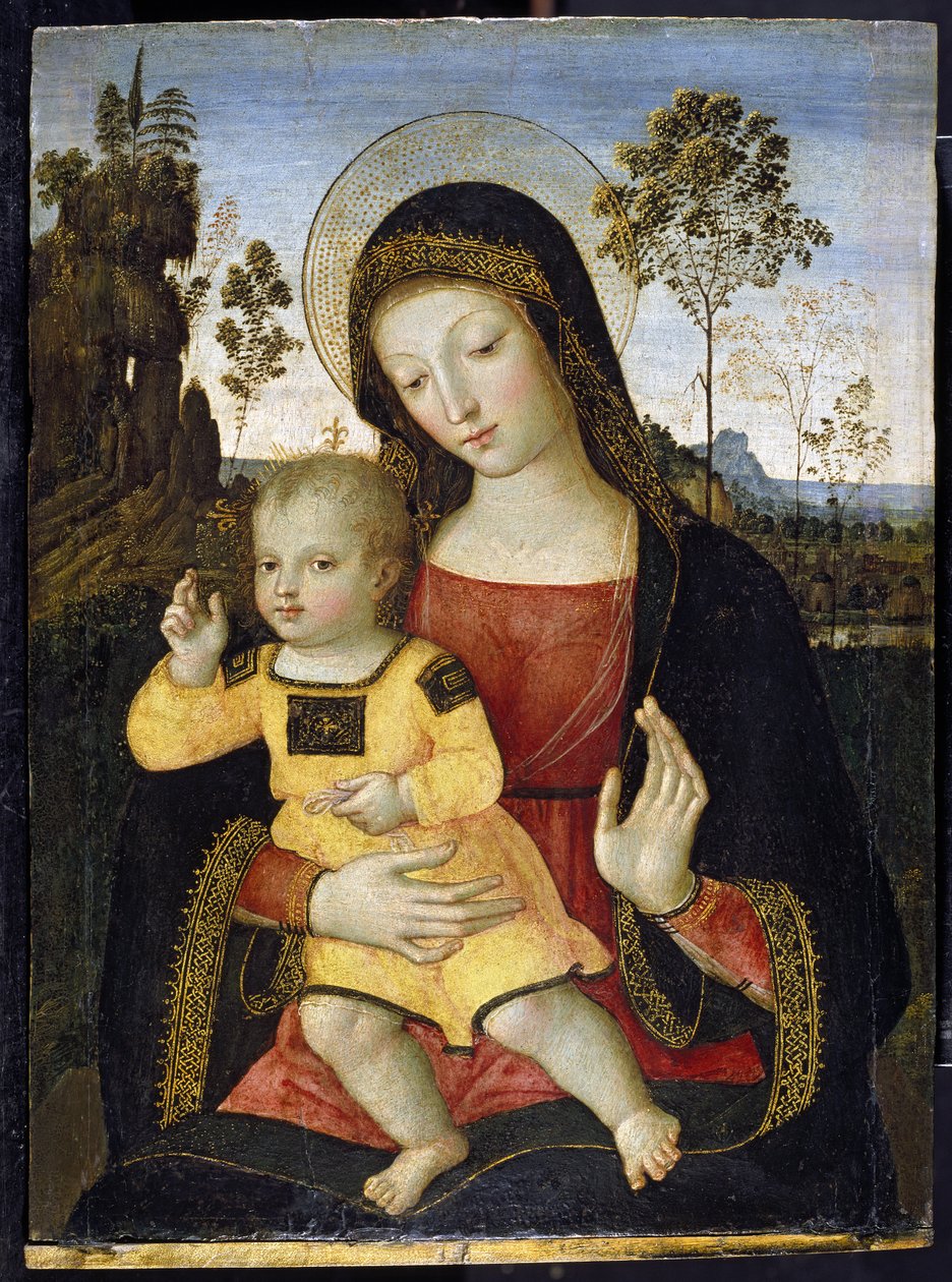 A Virgem e a Criança, do século XV de Bernardino di Betto Pinturicchio