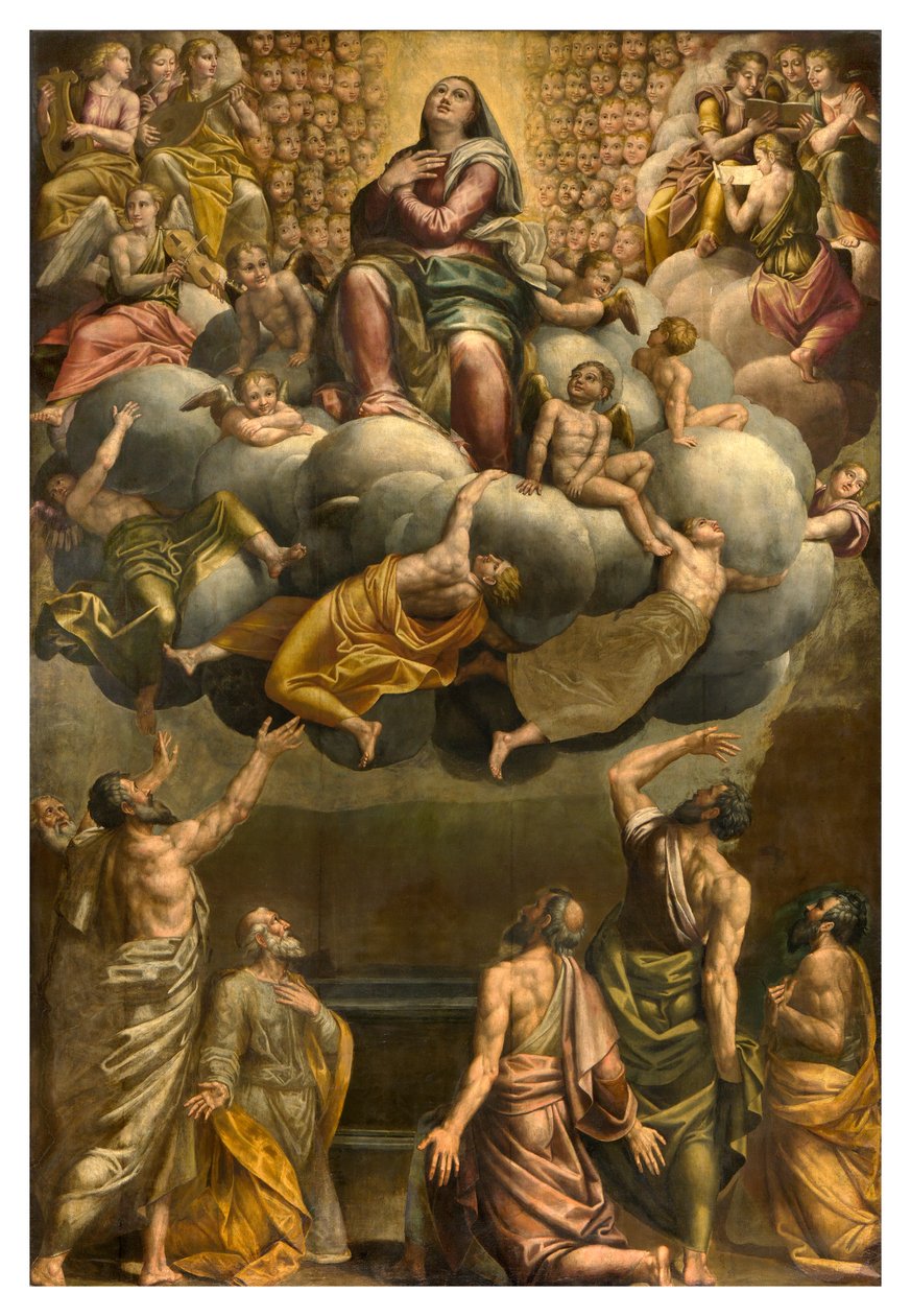 Apse, Altarpiece de Bernardino Gatti chamado Il Sojaro completado por Giovanni Battista Trotti chamado IL Malosso, Assunção da Virgem de Bernardino Gatti