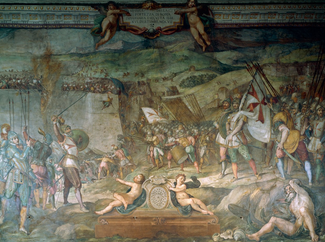 Batalha de Bona entre genoveses e turcos, 16 de setembro de Bernardino Barbatelli Poccetti