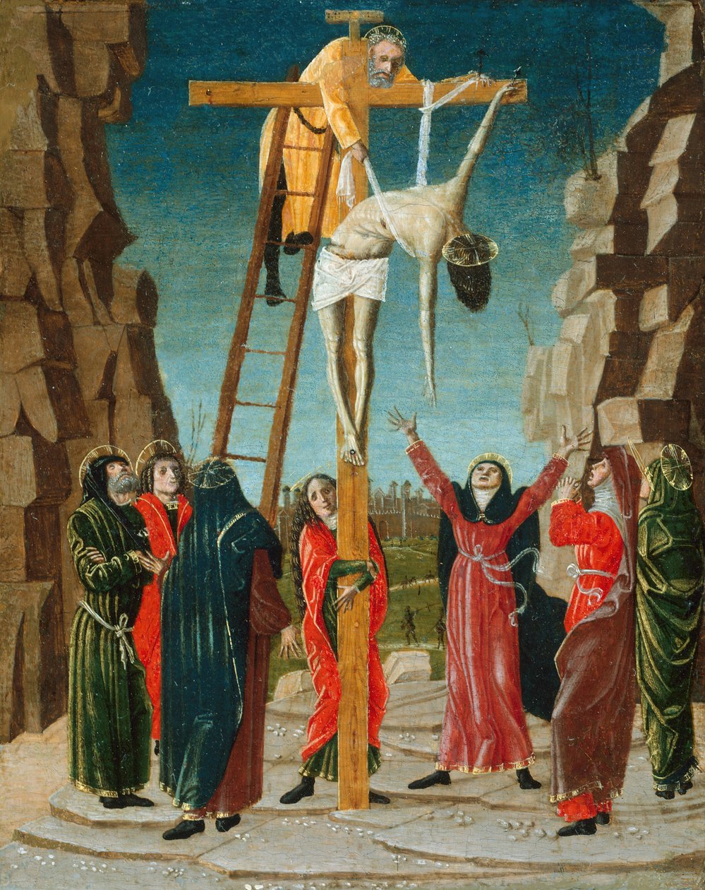 A Descida da Cruz, c. 1485. de Bernardino Butinone