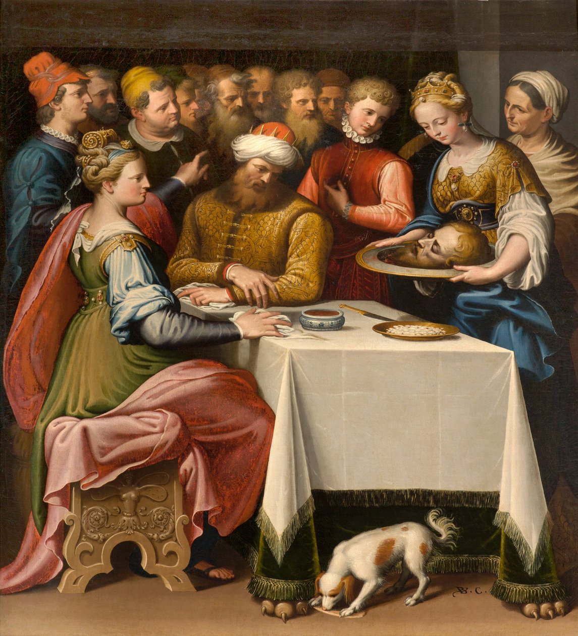 Capela de Nossa Senhora do Povo, segundo vão norte, Bernardino Campi, Banquete de Herodes 1569 de Bernardino Campi