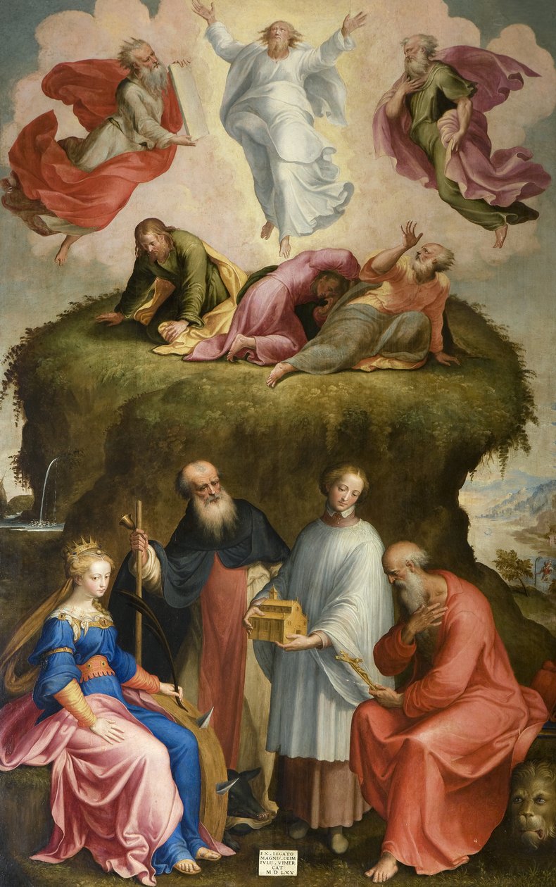 Transfiguração e Santos, 1565 de Bernardino Campi