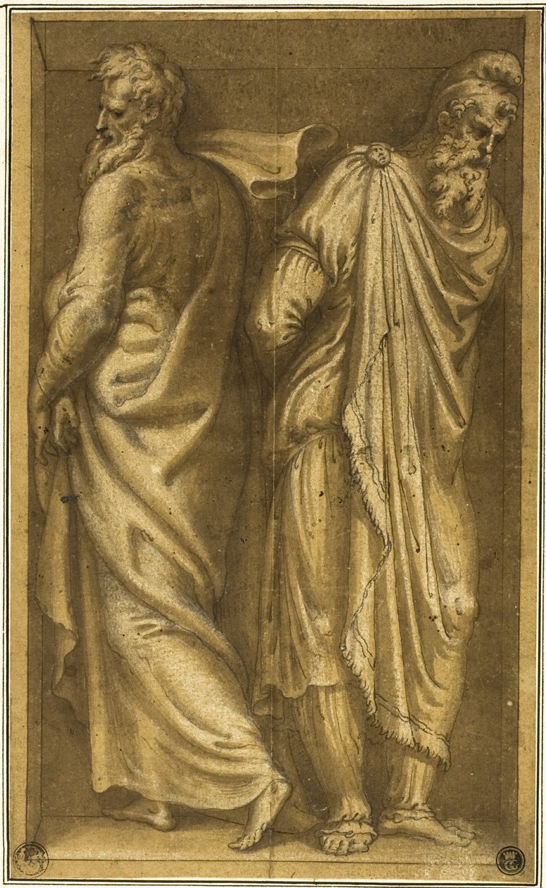 Dois prisioneiros permanentes em um nicho de Bernardino Campi