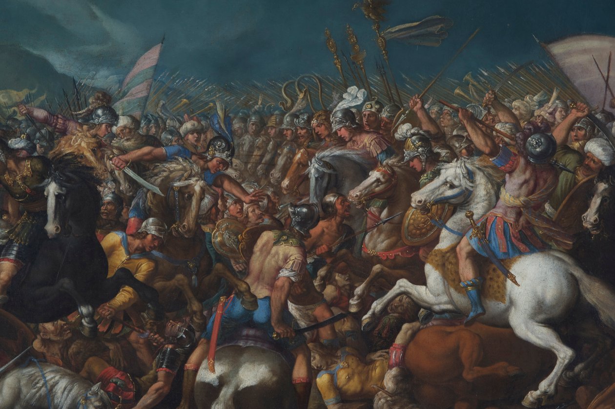 A luta entre Scipio Africanus e Hannibal, c. 1616-1618 de Bernardino Cesari