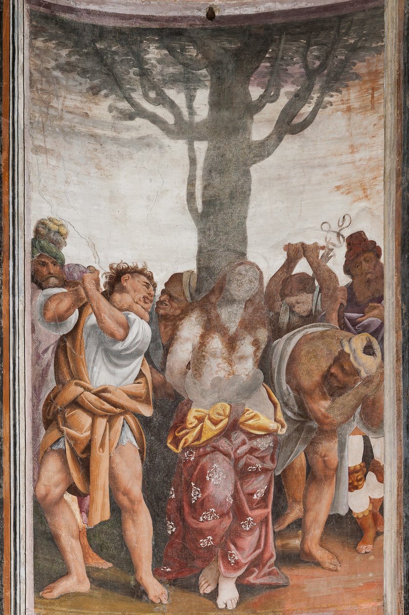 Detalhe do Martírio de Santa Catarina (fresco) de Bernardino Lanino