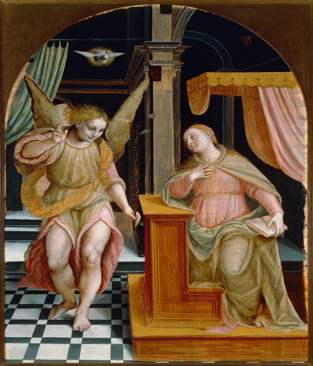Itália, Vercelli, A pintura da Anunciação de Bernardino Lanino