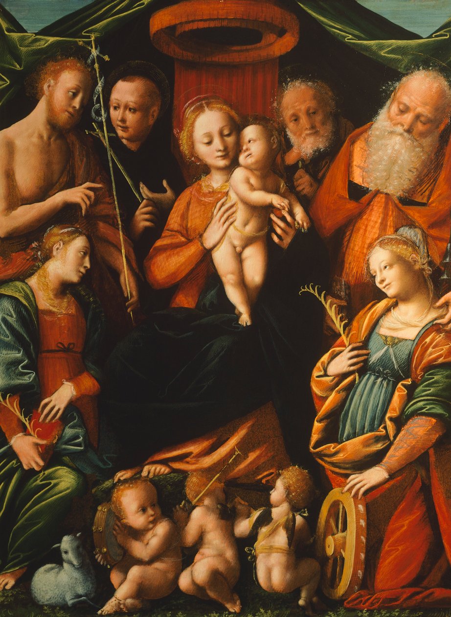 Madonna com Criança e Santos, de Bernardino Lanino (1511-1582) de Bernardino Lanino