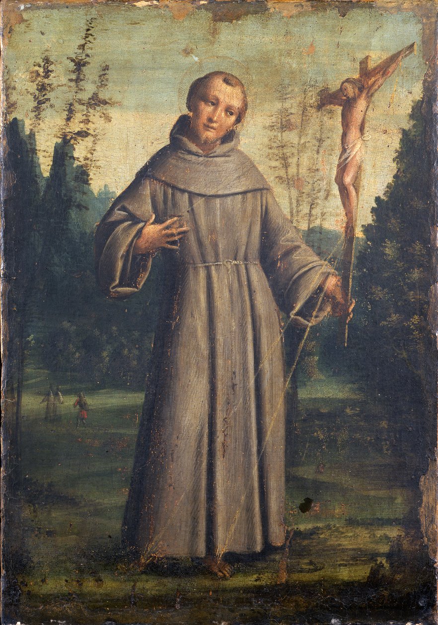 São Francisco de Assis, c.1545 (óleo sobre painel montado sobre tela) de Bernardino Lanino