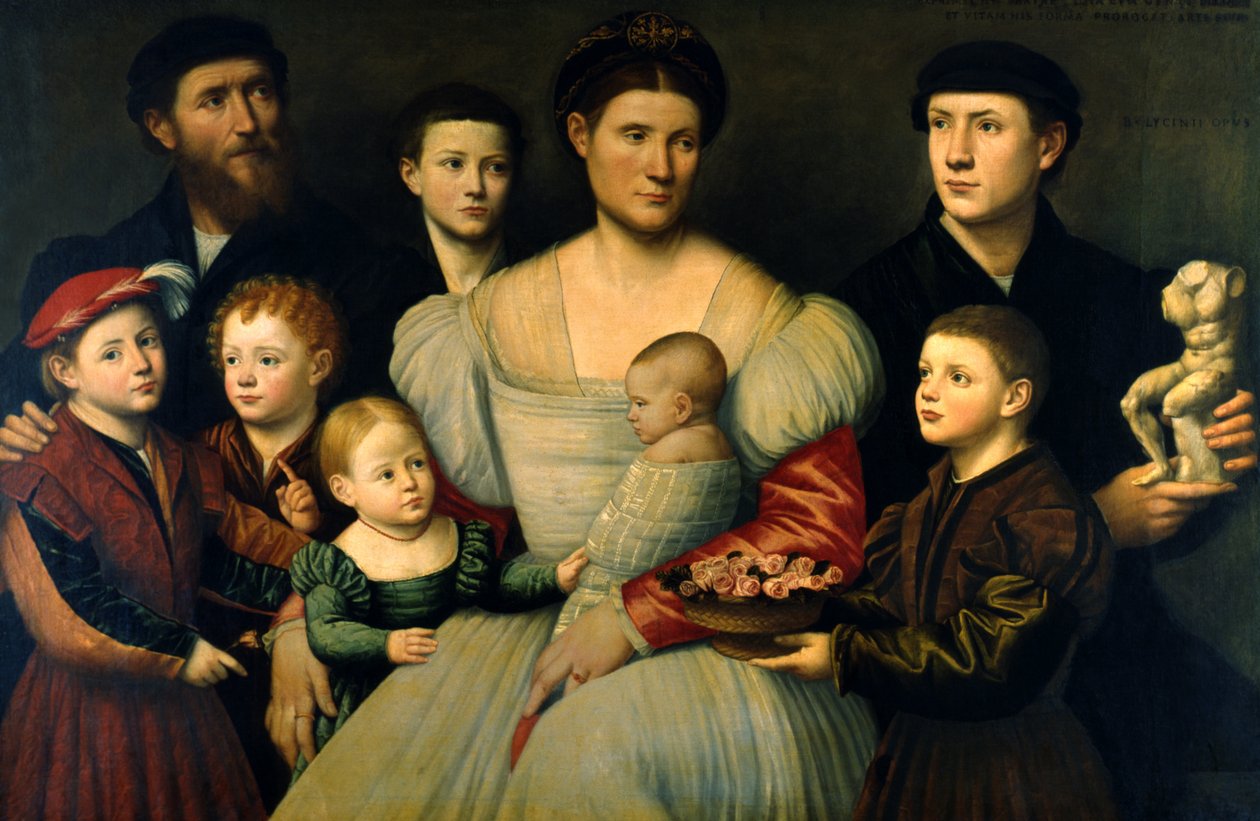 Retrato de Arrigo Licinio e Sua Família de Bernardino Licinio