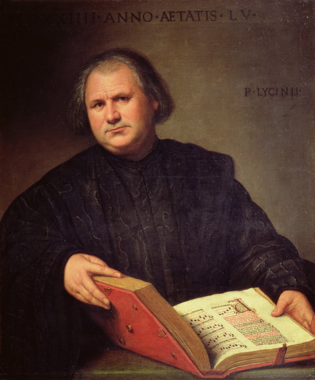 Retrato de um homem com um missal de Bernardino Licinio