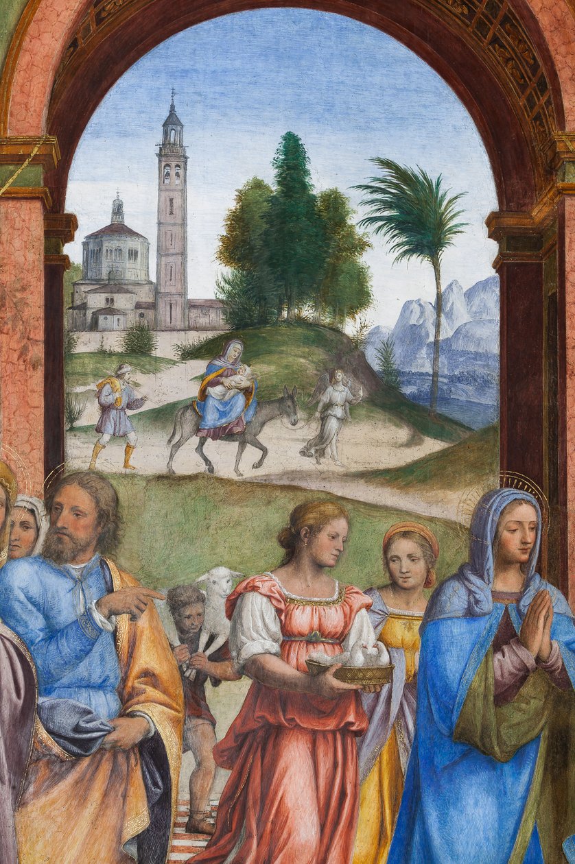 Pormenor da Apresentação de Jesus no Templo (fresco) de Bernardino Luini