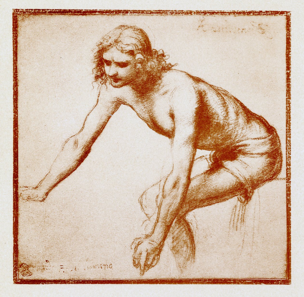 Figura estudo de um jovem de Bernardino Luini