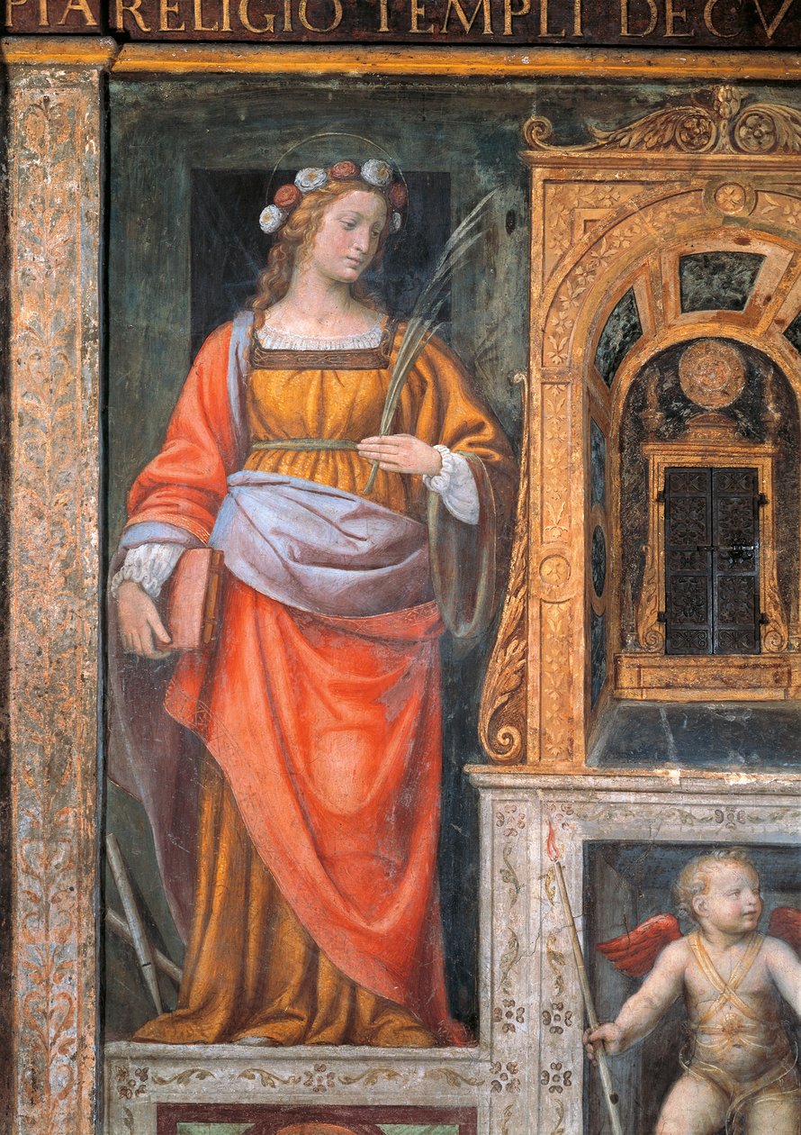 Itália, Milão, Igreja de São Maurício al Monastero Maggiore, Santa Cecília de Bernardino Luini