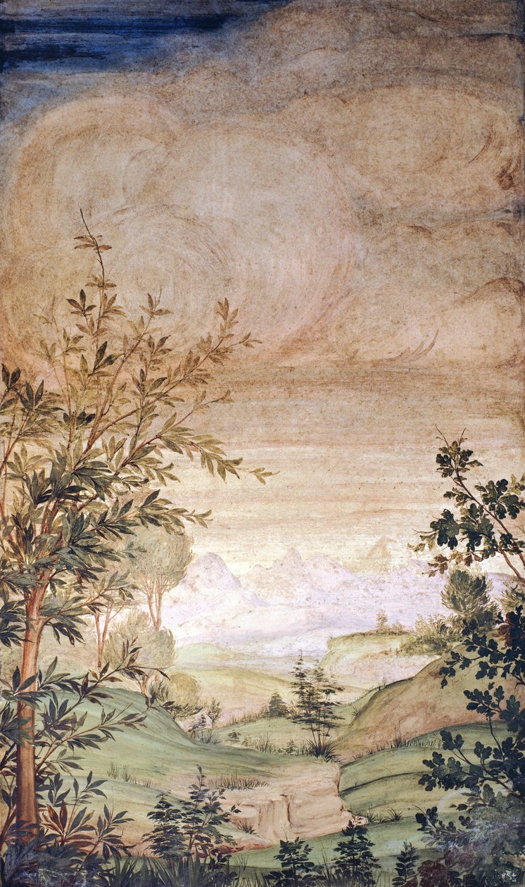 Itália, Milão, Igreja de San Maurizio, Paisagem de Bernardino Luini