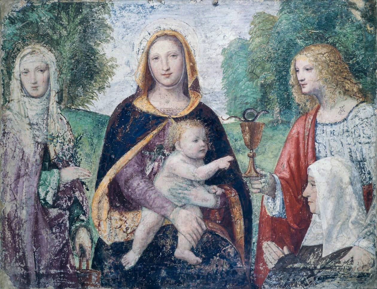 Madonna e Criança com Santos, de Bernardino Luini (1485-ca 1532) de Bernardino Luini