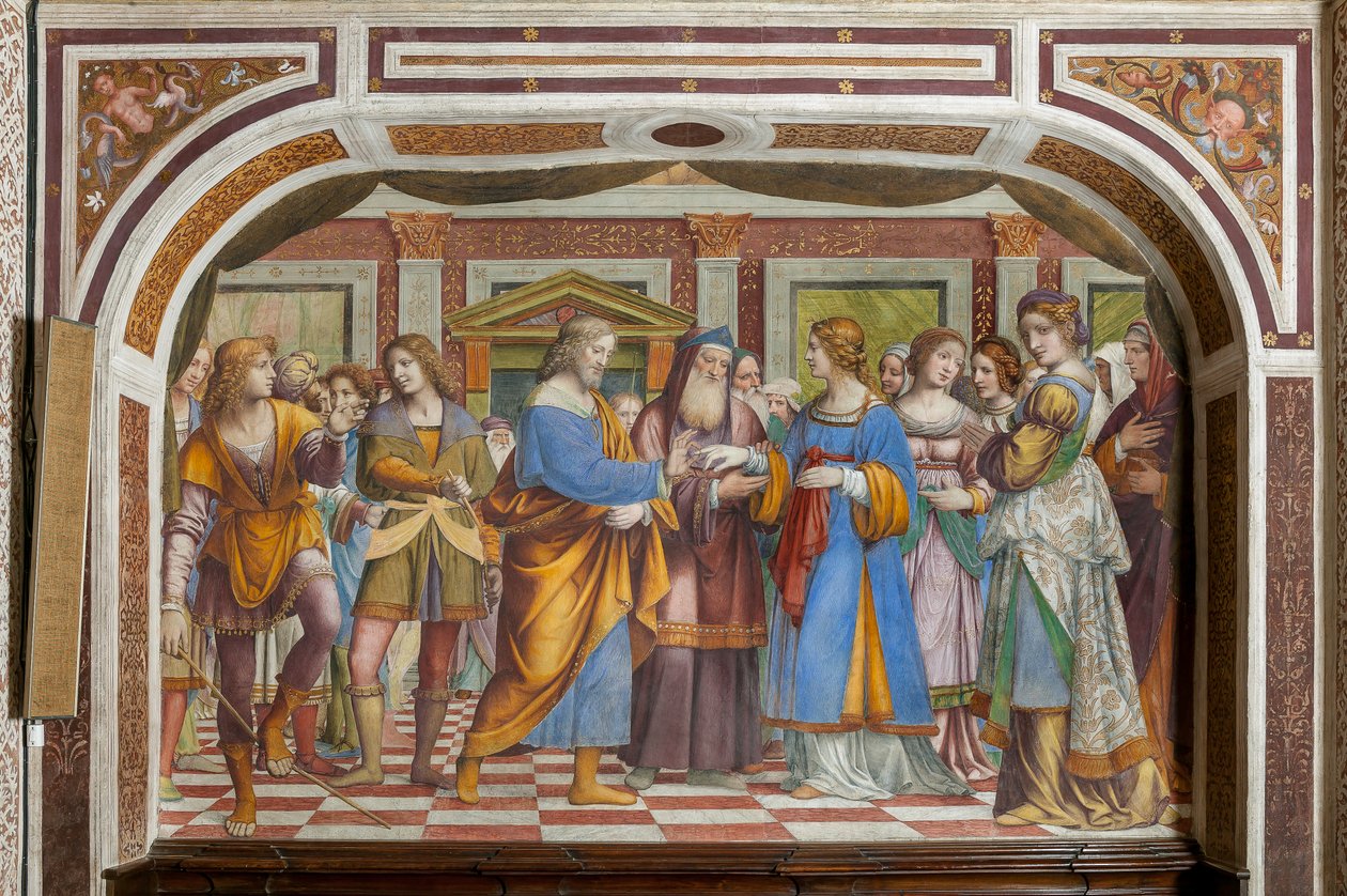 O Casamento da Virgem Maria (fresco) de Bernardino Luini