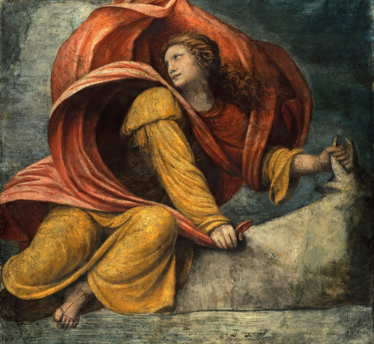 A Violação da Europa por Luini, Bernardino (ca. 1480-1532), - Fresco de Bernardino Luini