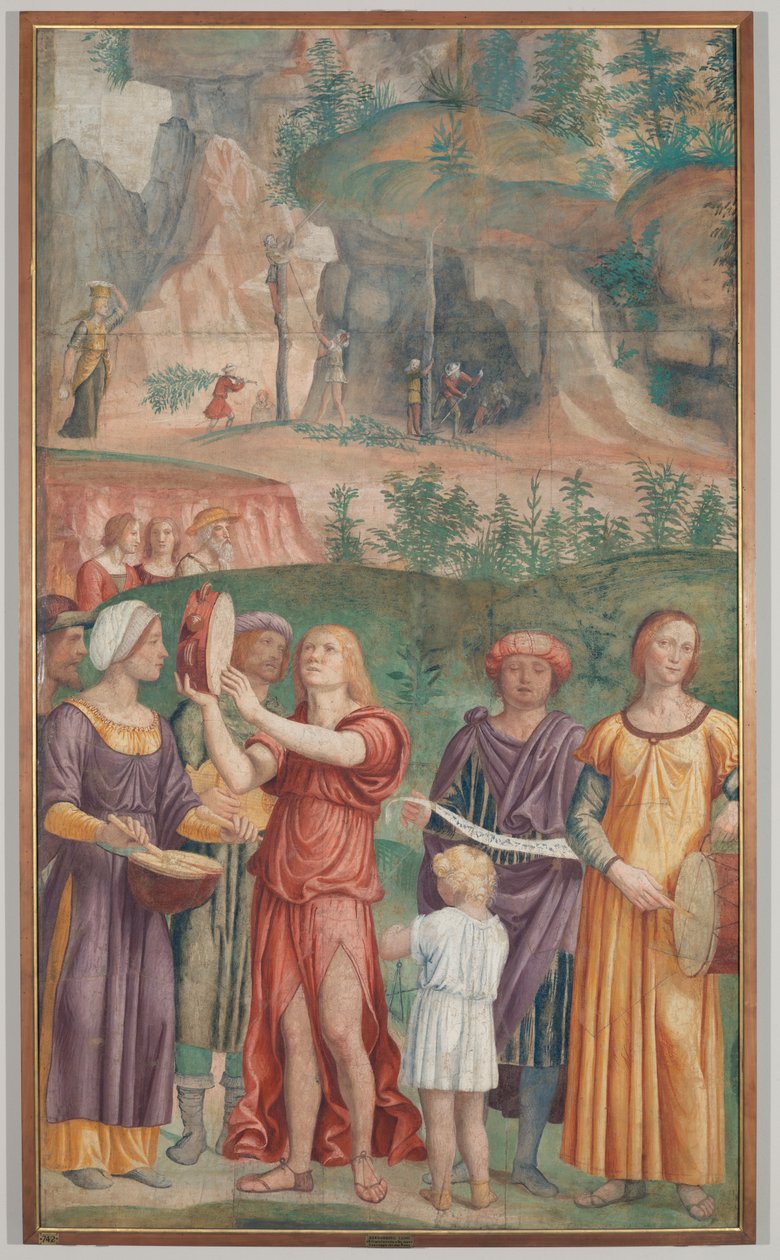 O canto triunfal dos judeus, c.1514 (fresco destacado transportado em lona) de Bernardino Luini