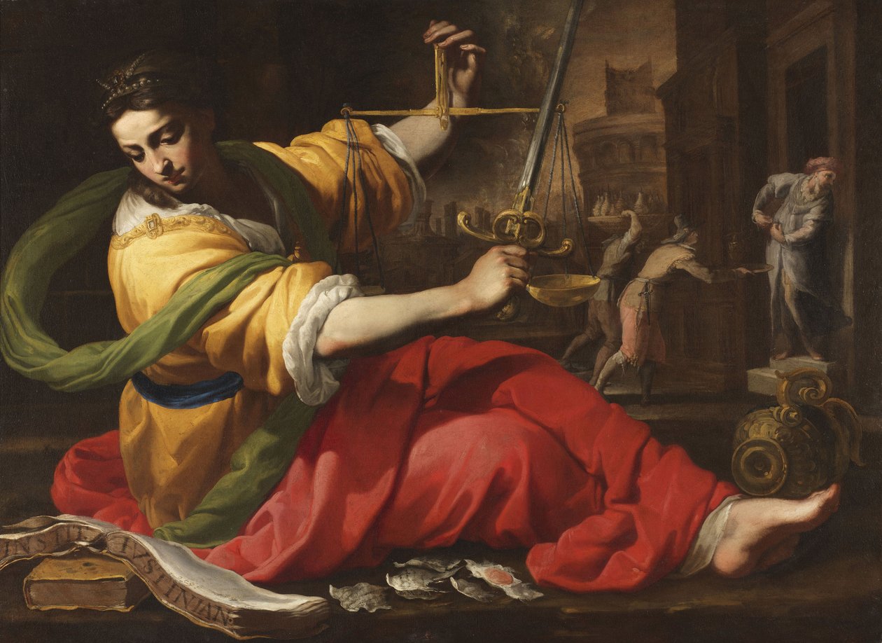 Allegorie de la Justice - Alegoria da Justiça, de Mei, Bernardino (1612-1676). Óleo sobre tela de Bernardino Mei