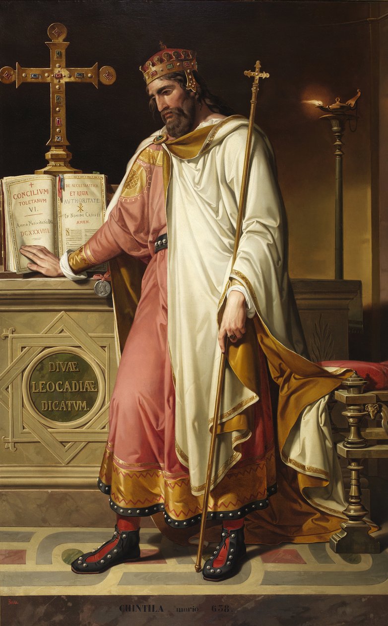 Retrato do rei visigótico Chintila de Bernardino Montañés Pérez