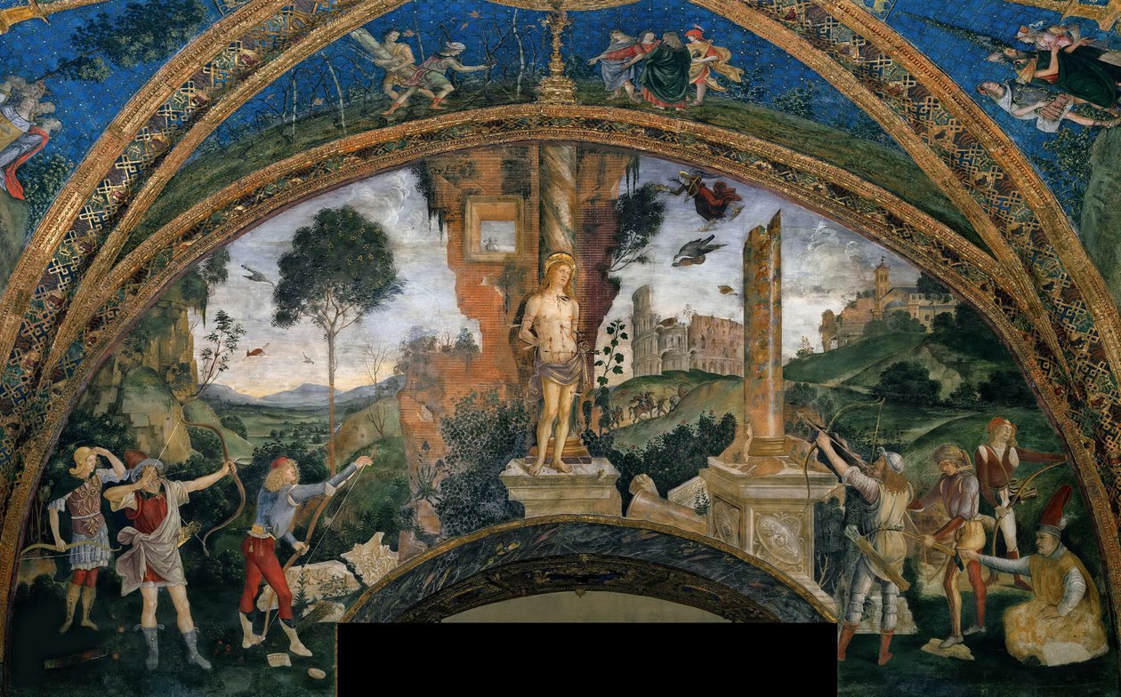 O Martírio de São Sebastião, 1492-1495. de Bernardino Pinturicchio