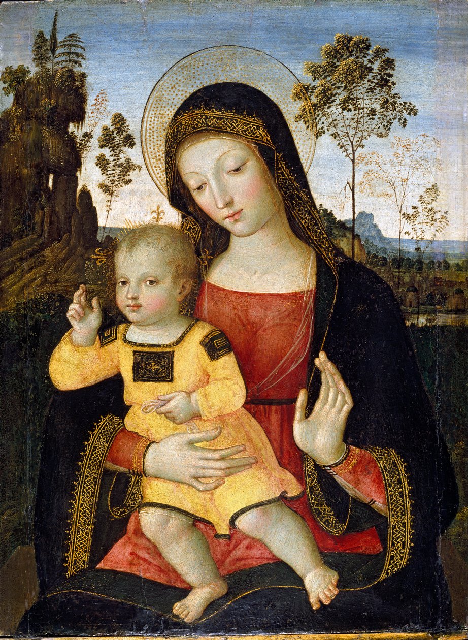 A Virgem e o Menino, 1470-1490 de Bernardino Pinturicchio