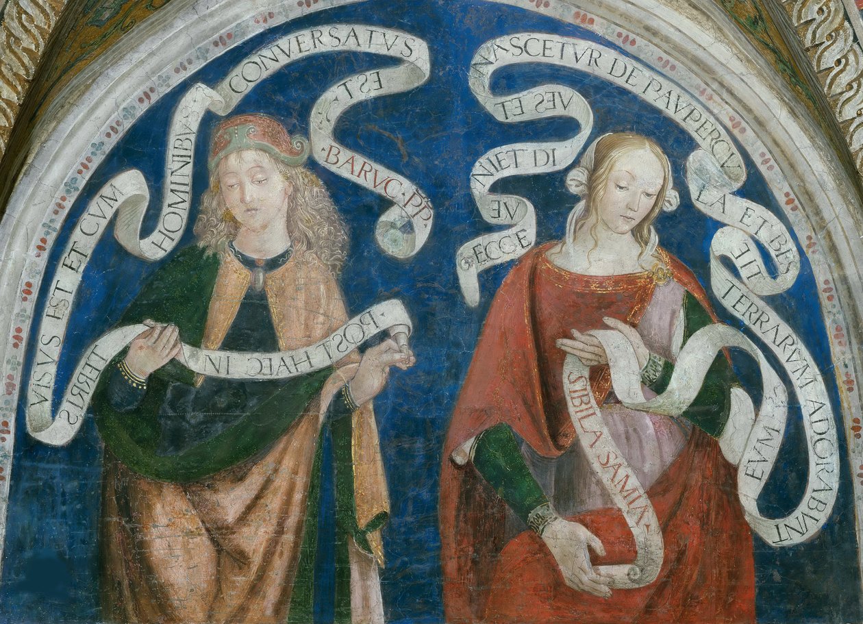 Le prophete Baruch et la sibylle samienne - O Profeta Baruch e a Sibila Samiana, por Pinturicchio, Bernardino, Workshop de (1454-1513). Fresco de Bernardino di Betto (workshop of) Pinturicchio