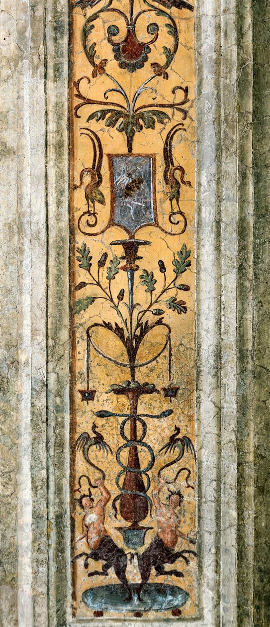 Detalhe de pilastro com figuras grotescas (Pintura de Bernardino di Betto Pinturicchio