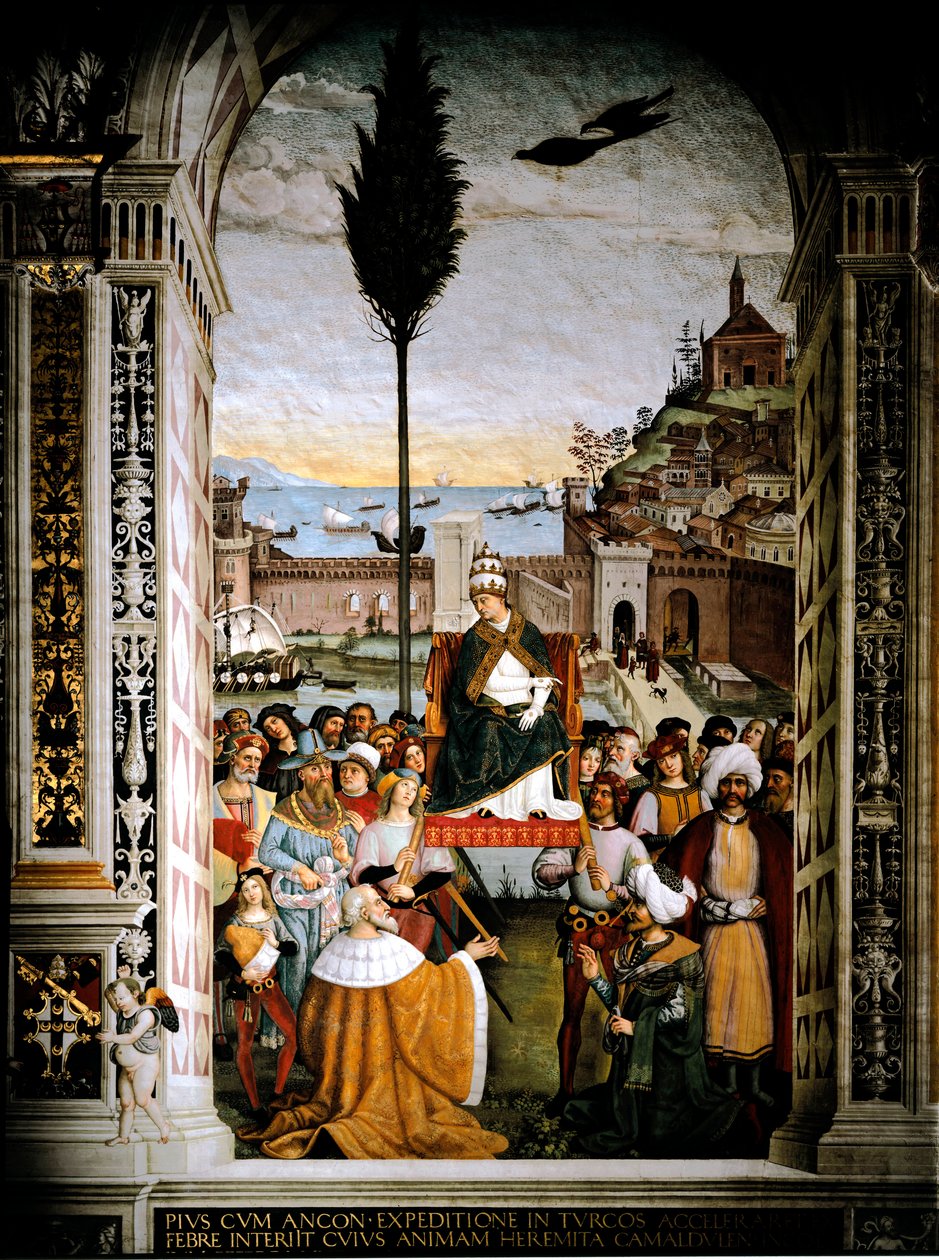 Vida do Papa Pio (Pio) II (Enea Silvio Piccolomini) de Bernardino di Betto Pinturicchio