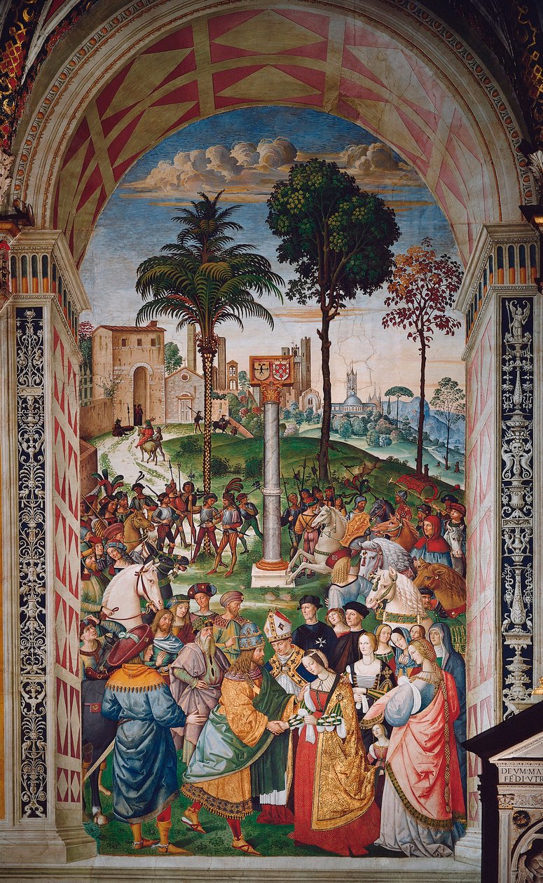 Vida do Papa Pio (Pio) II (Enea Silvio Piccolomini) de Bernardino di Betto Pinturicchio