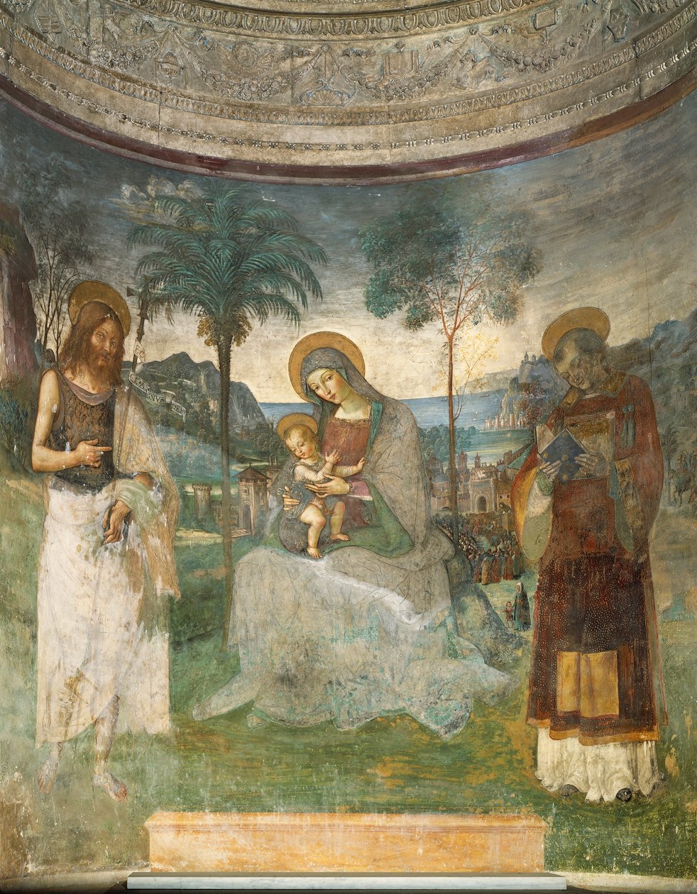 Madonna e Criança, João Baptista e São Estêvão de Bernardino di Betto Pinturicchio